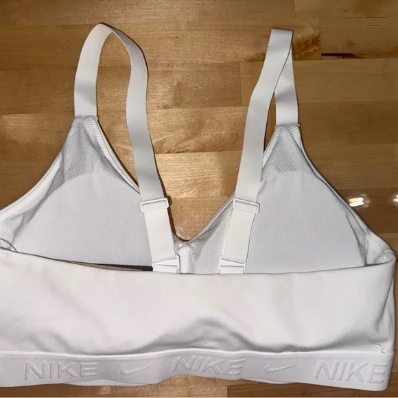 Nike Indy Medium Support Women's Padded Adjustable Sports Bra White NWT Sz L - Picture 8 of 9